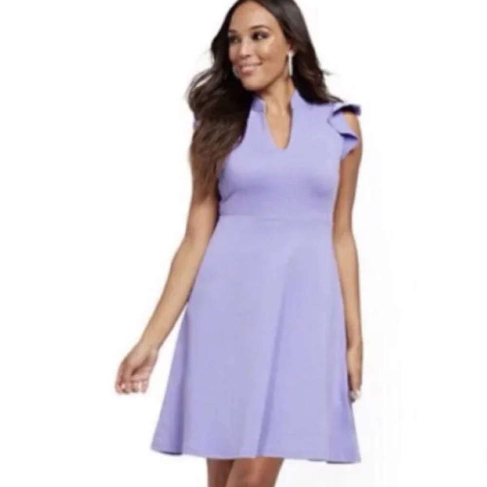 NWT New York & Co. Lavender Flutter Sleeve Dress